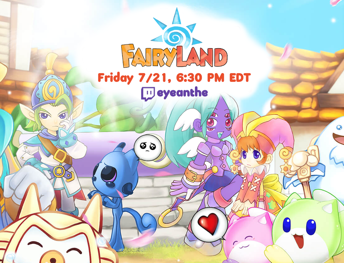 Promotional image for Fairyland Online with one of the characters
                                                edited to look like Ianthe.